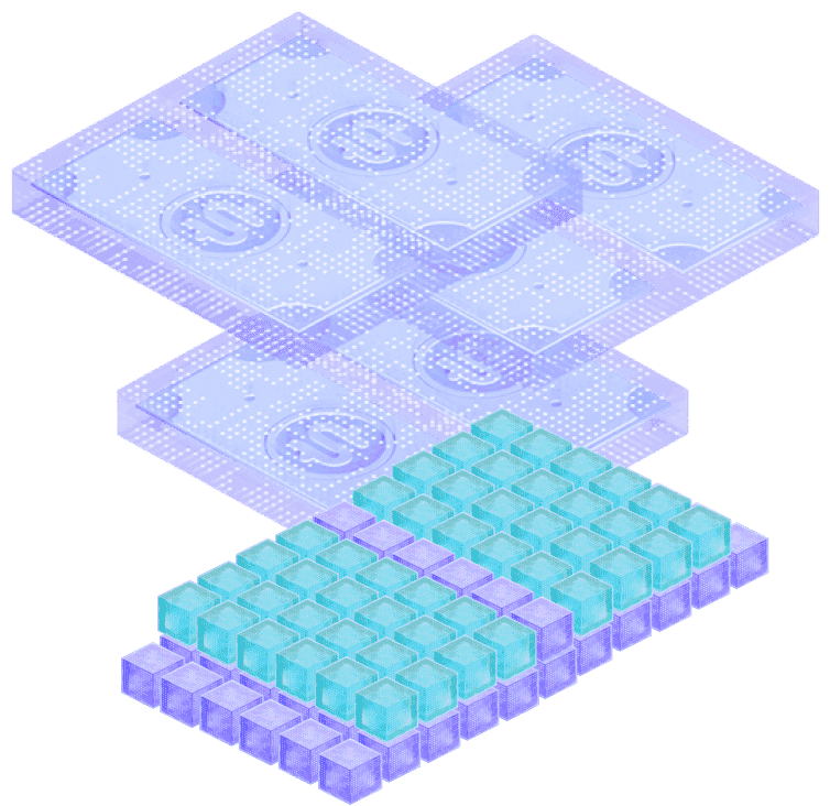 Cube formation of a graduation cap, representing installment loans for teachers.